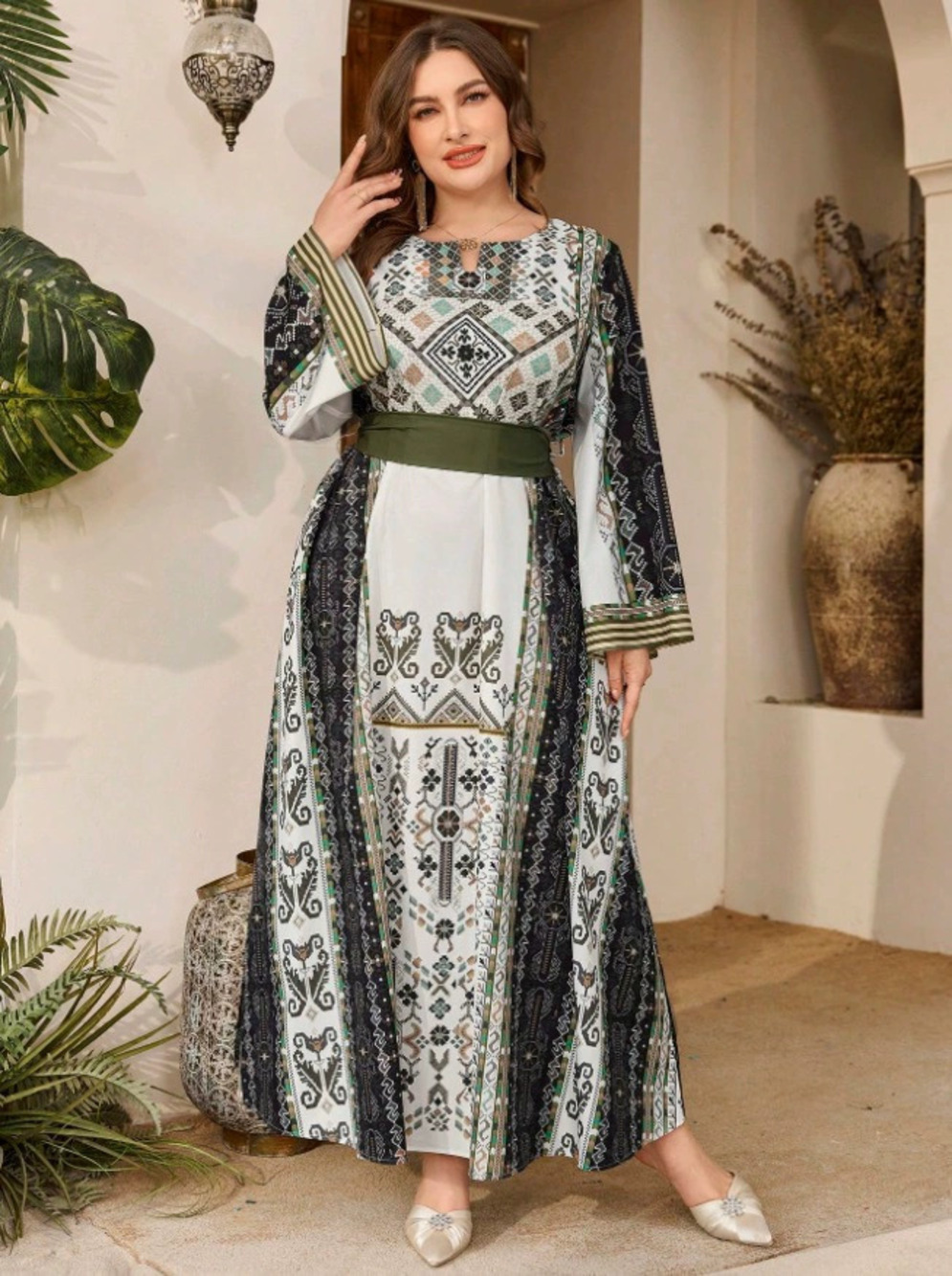 ZARA **Digitally Printed Abaya for Women